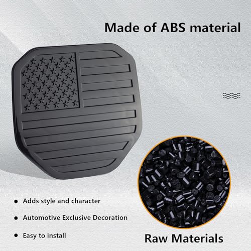 Image of Rear Tailgate Emblem for 2019-2024 RAM 1500 2500 3500, Matte Black American Flag Back Tailgate Badge Logo