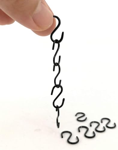 Miniatura 7 de EXCEART Ganchos en forma de S, 20 ganchos en miniatura para casa de muñecas, conectores de alambre de metal, colgador de casa de muñecas en