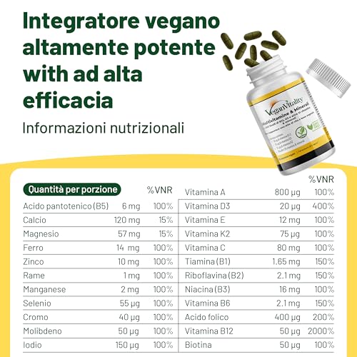 Multivitaminico Vegano 180 Compresse