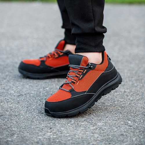 Image of ulogu Steel Toe Shoes for Men Women Indestructible Work Sneaker Waterproof | Lightweight Breathable Soft Mesh Puncture proof Non-Slip