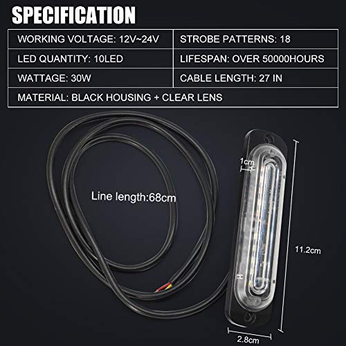 Luce Stroboscopica Emergenza, 10LED(4D)