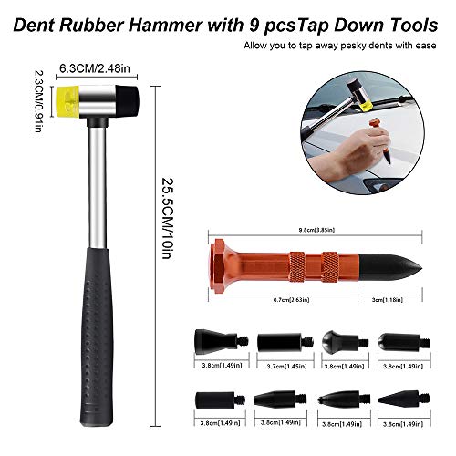 WUPP Paintless Car Dent Repair Tools, Auto Body Dent Removal kit Dent Puller Set for Hail Damage Door Dings Repair - Thumbnail 7