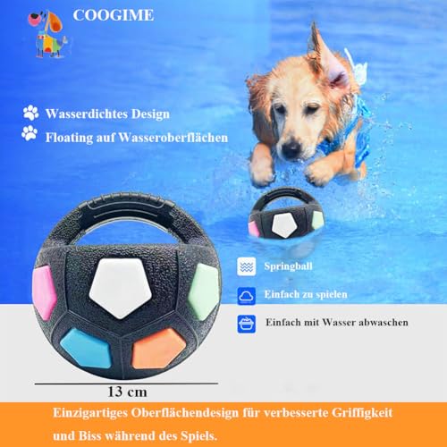 Coogime Hundespielzeug – Jagdbälle für Hunde, Robuster und vielseitiger Hundeball, Fußball der auf der Wasseroberfläche schwimmt, Spielzeug für Mittlere Große Hunde (Schwarz)