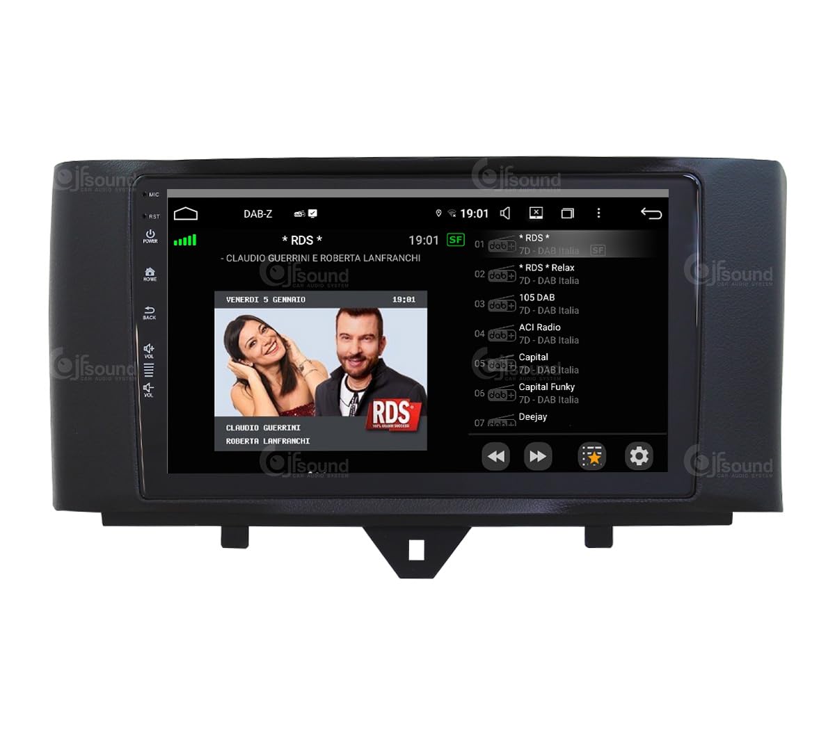 Autoradio Android JF-039SO-UP compatibile con SMART FORTWO 451 2011-2015 | CarPlay e Android Auto | GPS | DAB+ |9 pollici HD | Prodotto in Italia