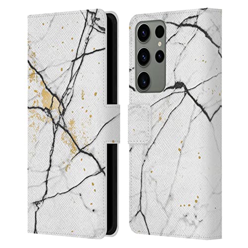 Étui portefeuille Samsung S23 Ultra cuir anti-choc marbre