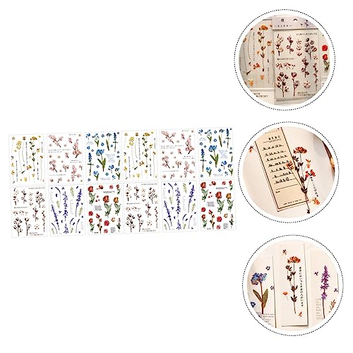 CRAFTHROU 12 Folhas De Adesivos Faça Você Mesmo Adesivos Feitos À Mão Adesivos De Apliques De Flores