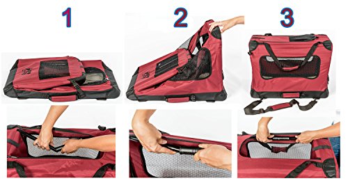 image for 2PET Foldable Dog Crate - Soft, Easy to Fold & Carry Dog Crate for Ind