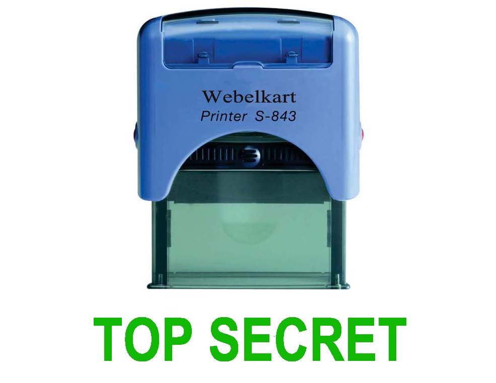 Webelkart Printer S-843 Self-Inking Rubber Stamp – Bold “TOP Secret” Confidential Marking Stamp for Office & Security Documents (Green)