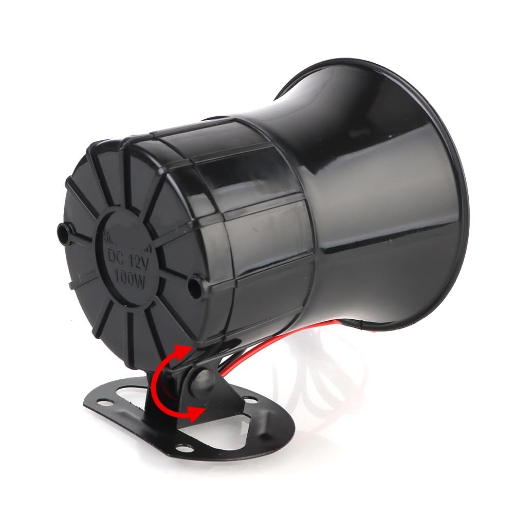 Guidon Audio Amplificateur Alarme D'avertissement De Voiture À 6 Tons, Mégaphone, Sirène Police Aérienne, Haut-Parleur 12V, 100W, Multi-Tons