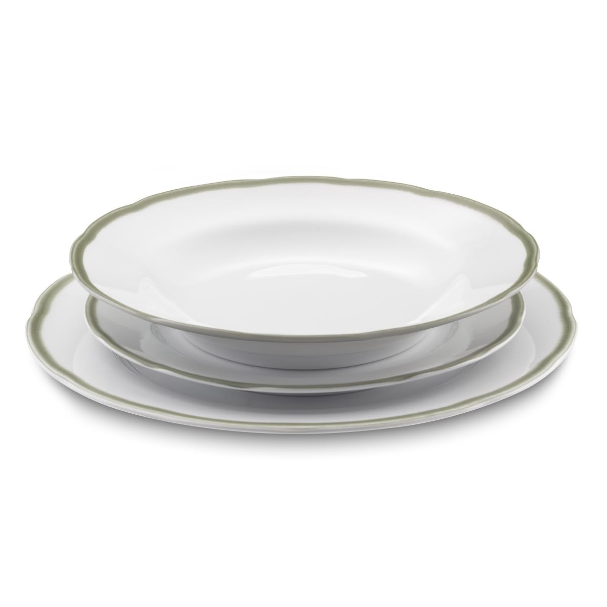Noblat Medard - zastawa stołowa Scala - Porcelana - Zestaw 18 talerzy obiadowych, zielony