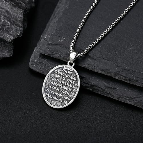 Saint Necklace 925 Sterling Silver the Archangel Pendant Amulet for Men Women Religious Protector Pendant Jewelry Gifts4