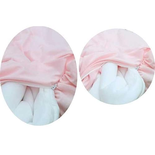 Miniatura 6 de Pannow Alfombra redonda de algodón para bebé, 39.37 pulgadas, gruesa, suave, alfombra de juego de encaje de color sólido, alfombra redonda para