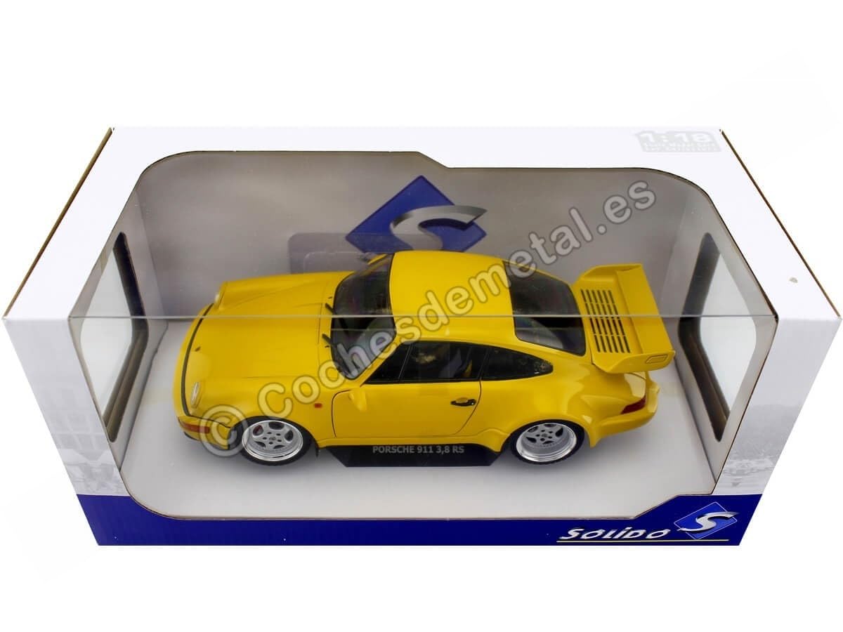 Solido 421185560 Porsche 911 3.8 RS (964), 1990, Modellauto, Maßstab 1:18, gelb S1803401