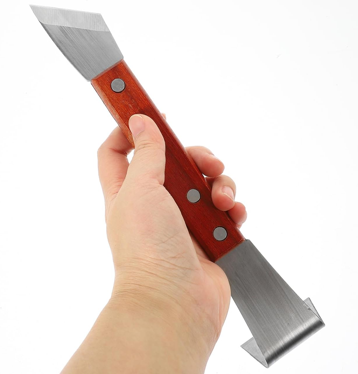 HANABASS Gardening Bark Scraping Tool, Tree Bark Removal Tool with Wooden Handle for Grafting Debarking Orchard Fruit Trees