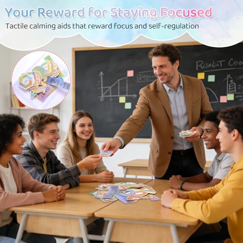 108 Pieces Sensory Stickers - 2 Textured Surface Sensory Stickers with Storage Box - Fidget Strips for Adults, and ADHD - Anxiety Relief Mindfulness Stickers for Office Desk - Image 7