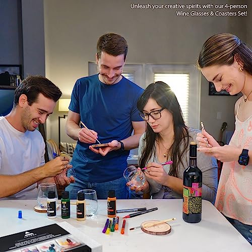ARTEZA Wine Glass Coaster Painting Experience Box, DIY Craft Kit for Group Activities, Parties, Home Decor Projects, Art Set, Craft Supplies for Adults by ARTEZA - Image 4