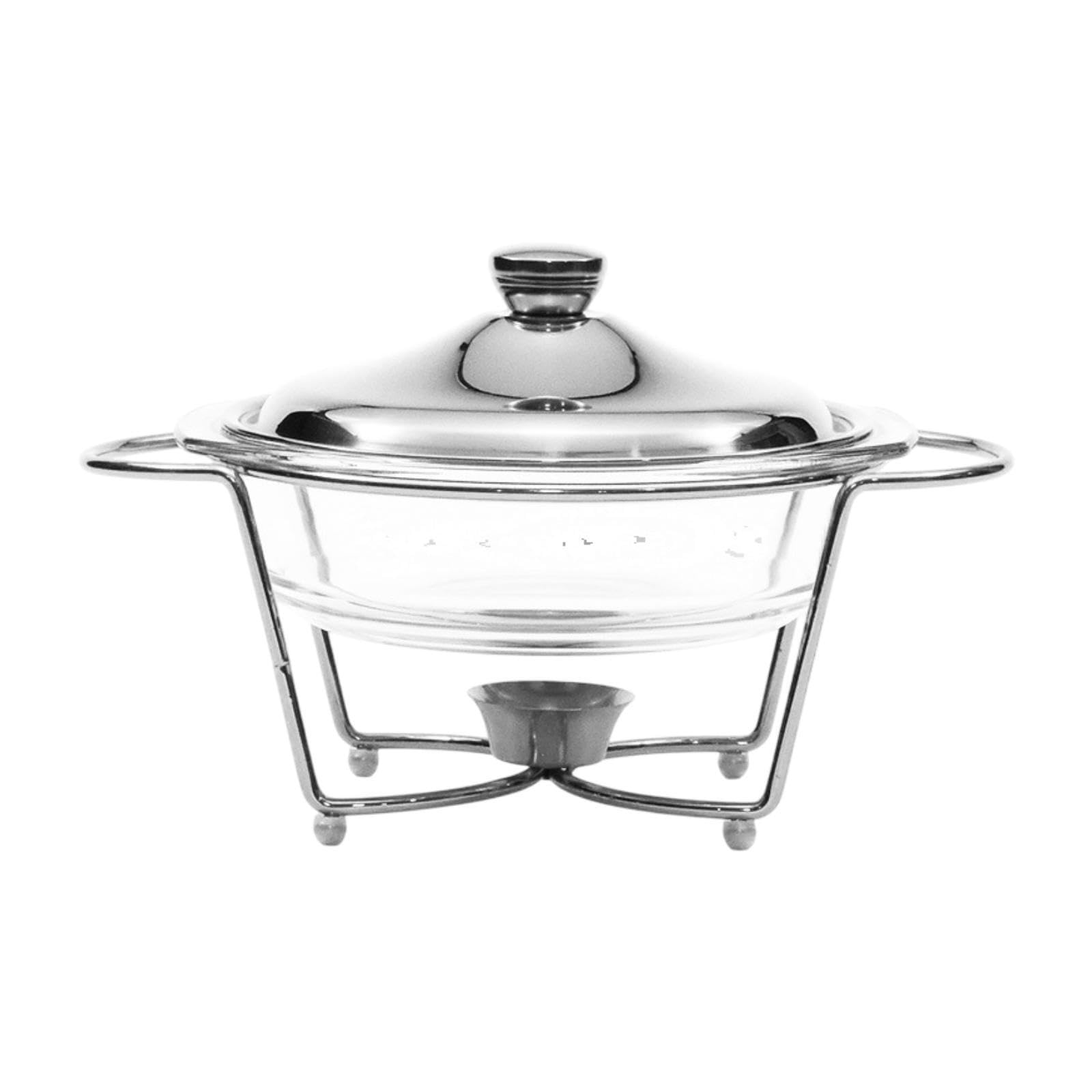 Présentoir de buffet avec couvercle en métal. Garde les aliments délicieux et chauds lors de vos événements. Alliant praticité et élégance, Argent, 20.3 x 32.8 cm