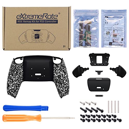 Extremerate Textrued White Back Paddles Programable Rise 2.0 Remap Kit For Ps5 Controller, Upgrade Board & Redesigned Back Shell & Back Buttons Set For Ps5 Controller - Controller Not Included #TOP2