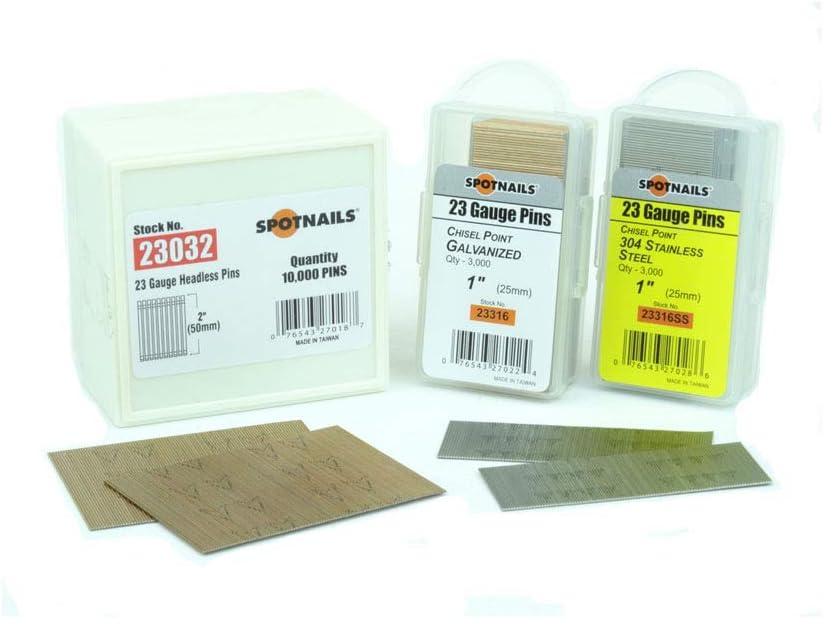 SpotNails 23310 5/8" 23 Ga Headless Pins (8/3M Clamshell Pk) 24M