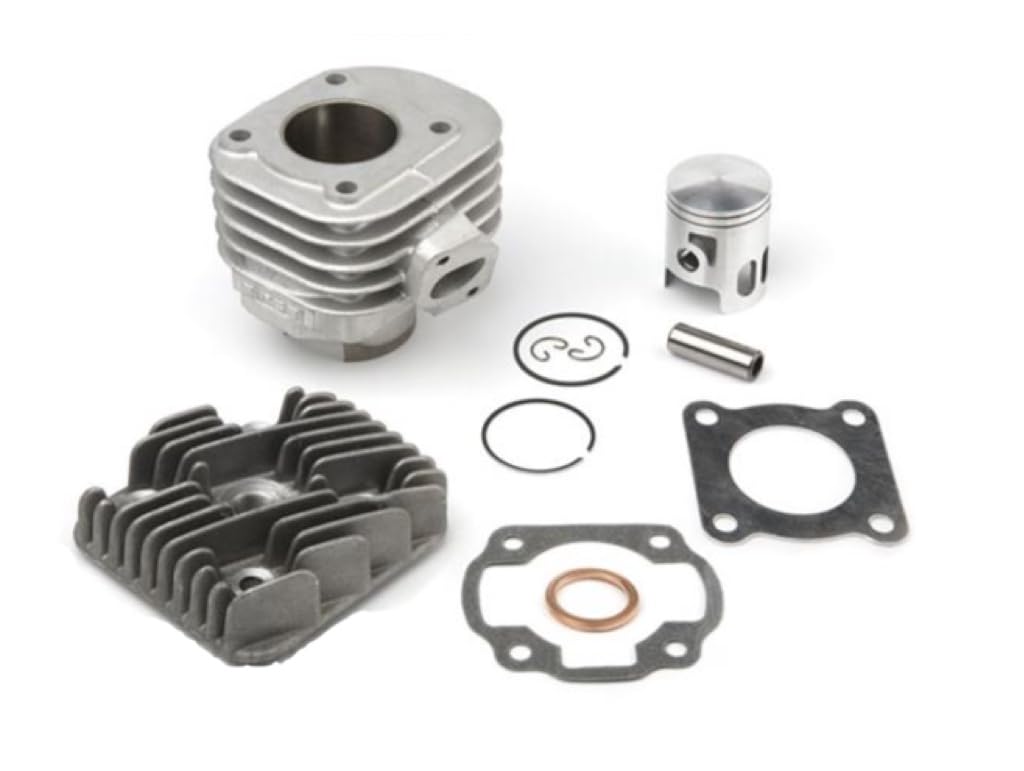 Airsal T6 Racing Zylinder 70ccm 47,6mm passend für Minarelli liegend AC Jog Neos Booster Stunt SR50 Rally Zylinderkit Alu 2T