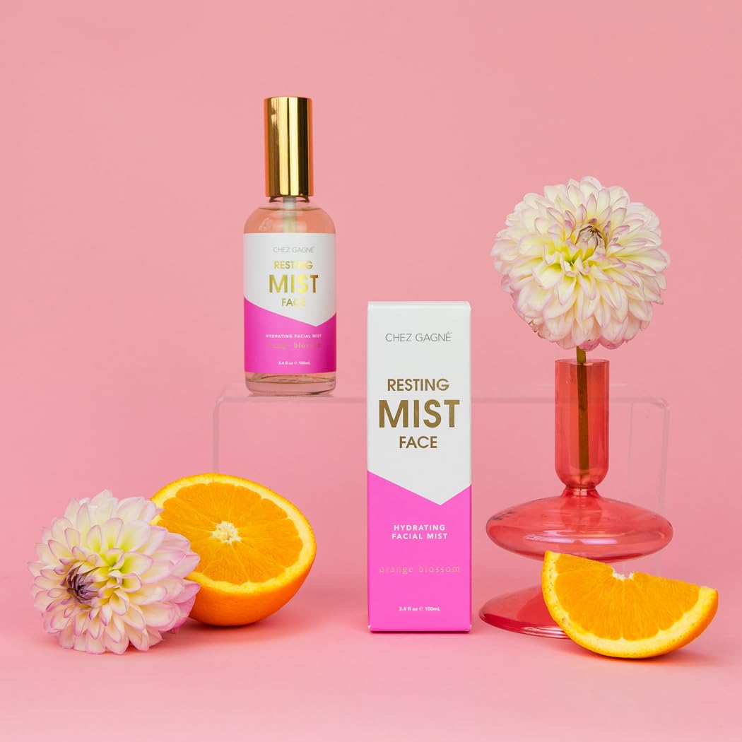 Hydrating Facial Mist Spray 3.4 fl oz - Resting Mist Face Orange Blossom - Vegan Clean Beauty Face Mist - With Aloe, Hibiscus, Sea Grape and Snow Mushroom - Made in USA - Glow and Setting Spray