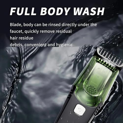Vacuum Beard Shaver for Men, Vakuum Bartrasierer mit 20 Längeneinstellungen, Verstellbar Nass & Trocken Elektrischer Bartschneider mit 2 Kamm, Kabellos Barttrimmer Haarschneider Geschenk für Herren