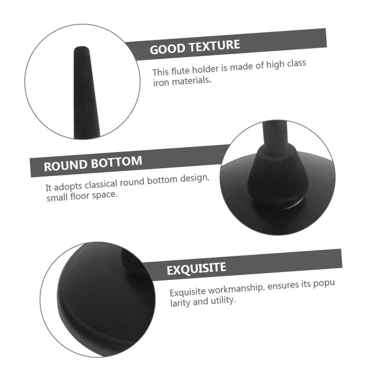 Supporto Per Flauto e Clarinetto in Ferro Robusto, Porta Flauto Stabile Bordi Arrotondati, Espositore Portatile Per Musicisti e Negozi Di Strumenti Musicali