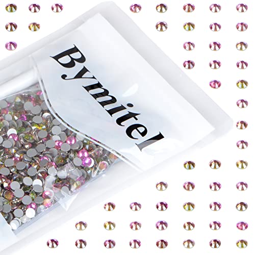 Image of 2880 Pieces 2880 Pieces Non-Hotfix Round Crystal Glass Flat Back Rhinestones for DIY Jewelry Making with a Picking Pen (SS8, 2880pcs, Golden Rose)