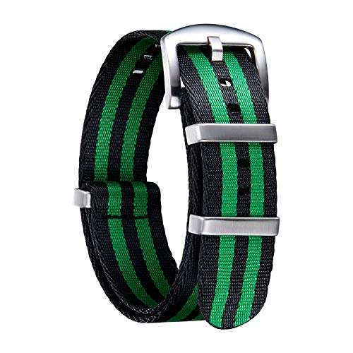 BINLUN Correas de Reloj de Nylon Thick G10 Multicolor Calidad Alta Correa Reloj con Hebilla de Acero Negra/Plateada Inoxidable para Hombres Mujeres 18 mm 20 mm 22 mm 24 mm (Nueva versión)