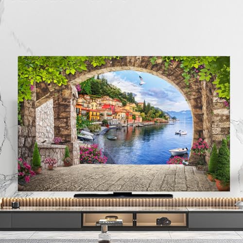 TV Cover Polip Cover Impermeable TV Dust Cover Abstract Landscape Diseño Impreso para LCD LCD Smart TV 32-80 Pulgadas(Size:40-43IN(W102xH65CM),Color:c)