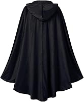 Vista 5 de Capa medieval con capucha de gamuza para mujer, capa renacentista, capa vintage con capucha para cosplay, disfraz de Halloween