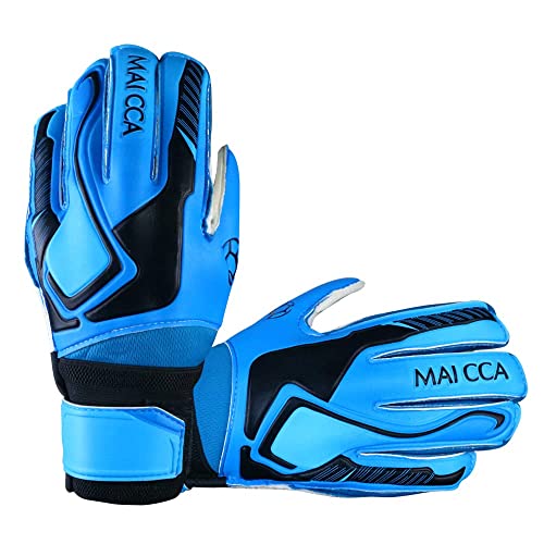 PolyMath Torwarthandschuhe mit Fingersave Fußballhandschuhe Fußball Handschuhe Torwart mit Extra Starkem Grip Größe 5-7 für Kinder Jugendliche Größe 8-10 für Herren Damen Super Halt