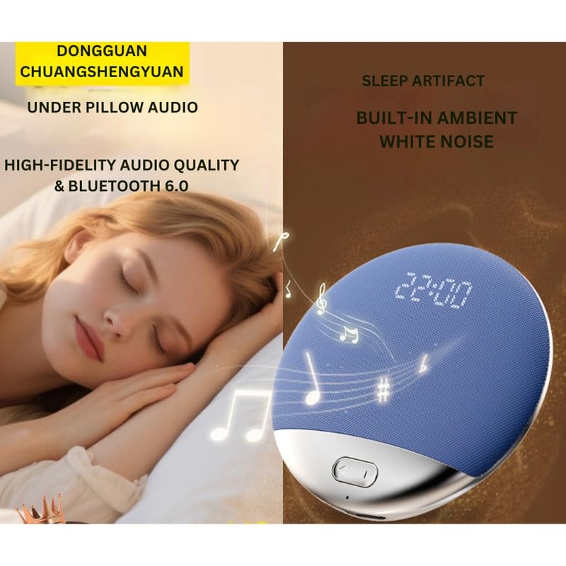 Image of Pillow Speaker,Bluetooth Pillow Speakers for Sleeping,Ultra-Thin Under Pillow Speaker with White Noise Timer,Wireless Sleep Aid for Adult Kids