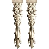 WINGOFFLY® Wooden Carved Onlay Unpainted Applique Frame for Decoration Furniture Doors Rome Column 2 Pics(15.2