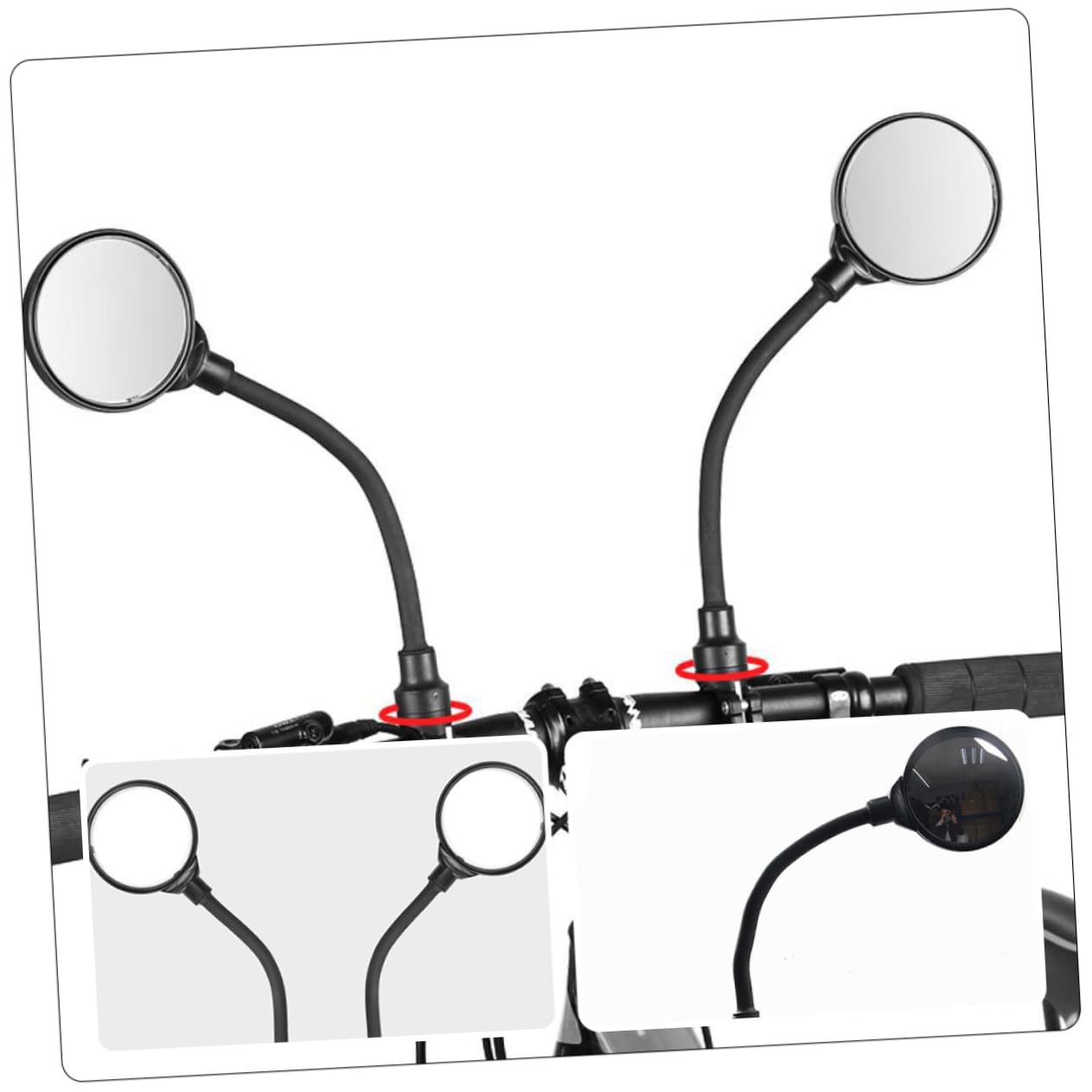 TOYANDONA 2pezzi Specchietto Retrovisore Per Bicicletta Specchietto Regolabile Visione Grandangolare Facile Installare Su Manubrio Per Bici Corsa e Mountain Bike