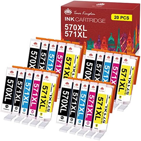 Inchiostro Stampante Canon 5 Cartucce D'inchiostro Compatibili Per Canon Pixma - Modelli PGI570XL, CLI571XL, MG5750-5753, Colori CMYK Canon Grandangolo - Foto 6