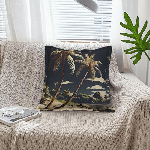 Housse de coussin similicuir palmier 45,7 cm déco rustique canapé - 6