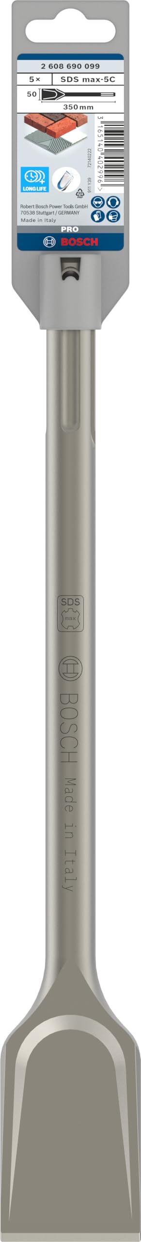 Bosch Professional 2608690099 Spade Chisel SDS-max, Silver, 350 x 50 mm