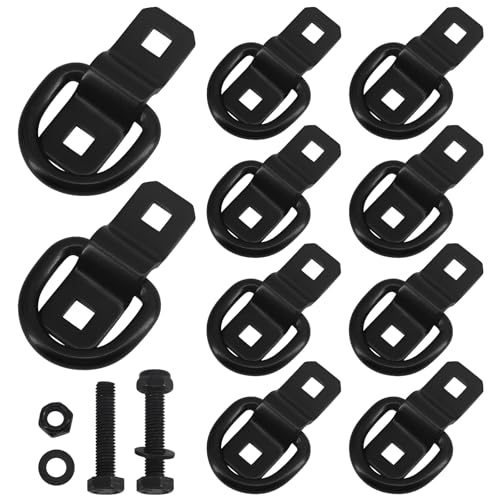 Anclajes de amarre en D de acero reforzado de 3/8" para remolques y cargas pesadas de 6000 lbs