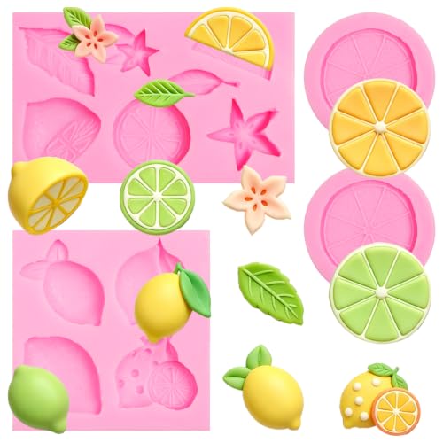 Lemon Lime Fruit Silicone Fondant Molds for Cake Decorating