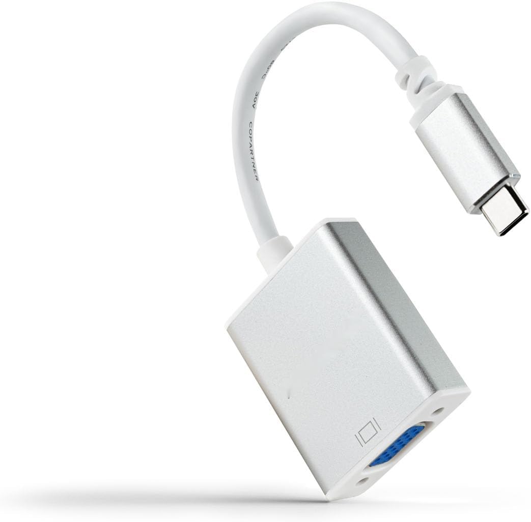 USB-C to VGA Converter USB-C Male to VGA Female 10cm Made of Aluminum Ideal for Connecting Devices to Displays.