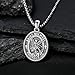 HKPATOP Saint Michael Medal Necklace 925 Sterling Silver St Michael Pendant Necklace Religious Protector Jewelry Gift for Women Men