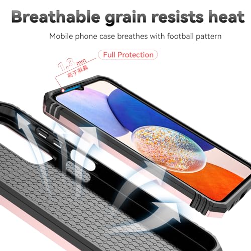 for Samsung Galaxy A15 5G Case with Slide Camera Cover HD Screen Protector [Military Grade 16ft. Drop Tested] Magnetic Ring Holder Kickstand Protective Phone Case for Galaxy A15 5G 2024, Rose Gold - image 8