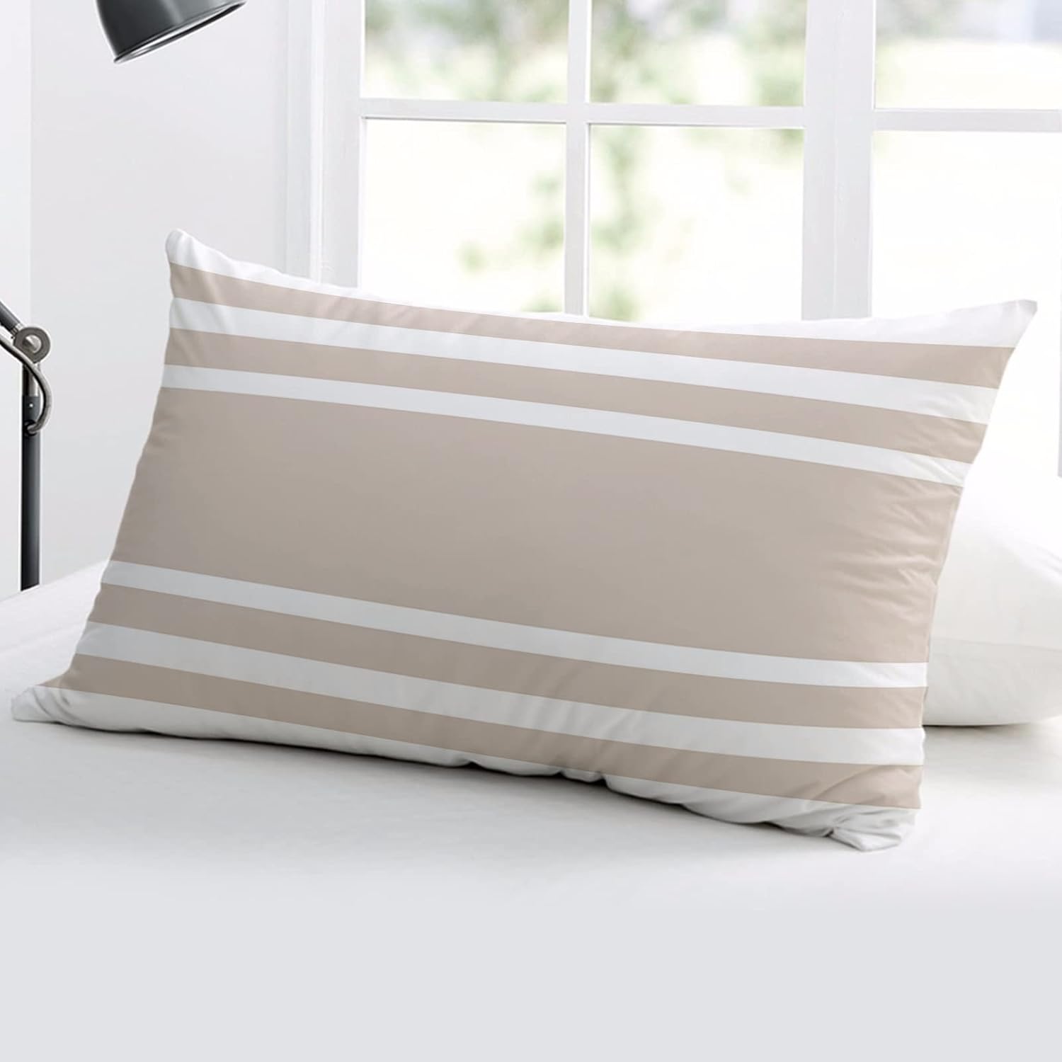 T&H XHome Pillow Covers 24x36 Inch - Body Orange Geometric Stripe Soft Brushed Microfiber Pillowcases with Hidden Zipper Closure Bed Pillow Shams for Bedroom Sofa Car