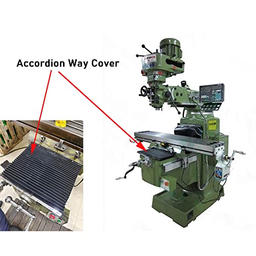 Bestopper Accordion Dust Cover 15.75" X 23.62" Mill Rubber Accordion Way Flexible Retractable Shield Guard (Unfolded 400 * 600 * 7.5mm) for CNC Milling Machine