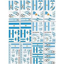 80PCS 2026 World Cup Stickers Temporary Tattoos,14Pack Argentina Soccer Theme Stickers Non-Repeating, World Cup Argentina Team Fans,Soccer Sports Party Favors Decorations