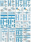 80PCS 2026 World Cup Stickers Temporary Tattoos,14Pack Argentina Soccer Theme Stickers Non-Repeating, World Cup Argentina Team Fans,Soccer Sports Party Favors Decorations