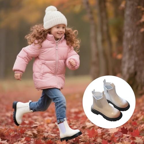 Girls Ankle Boots Fall Winter Combat Boots Non-Slip Short Booties Side Zipper Ankle Booties Toddler Little Big Kid3