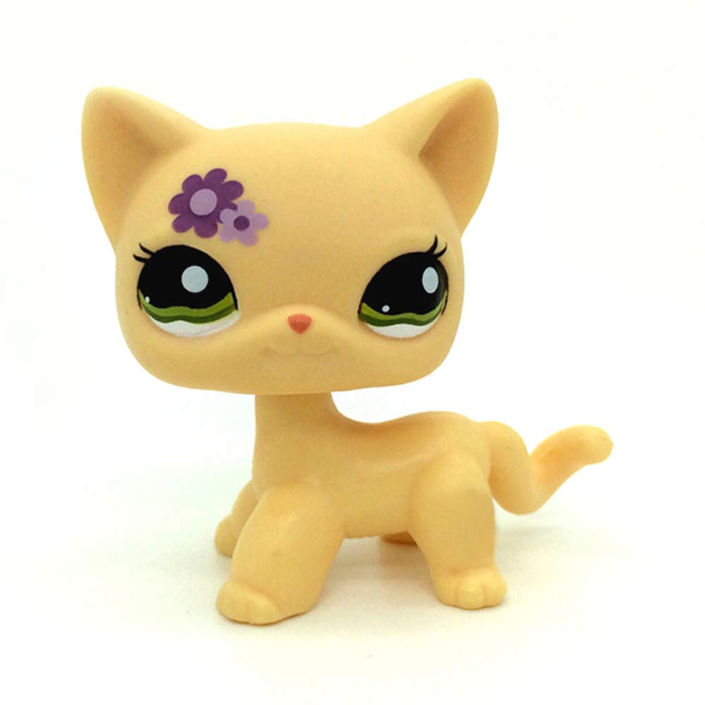 Rare Mini Pet Toys #1962 Yellow Flower Kitty Cat Animal Figure