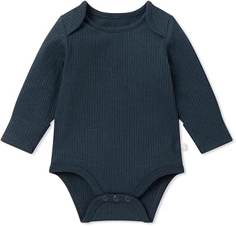 MORI Baby Unisex Long Sleeve Bodysuit Viscose from Bamboo and Organic Cotton - Comfortable Toddler Romper for Boys and Girls